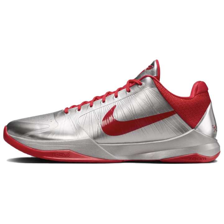 Nike Nike x Caitlin Clark Zoom Kobe 5 Low top Basketball Shoes Unisex Silver Red