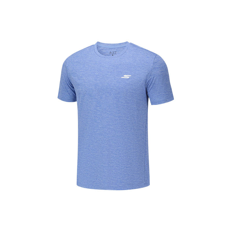 Skechers T Shirts Men's Persian Sapphire Blue/03Z1 Crew Neck Moderate