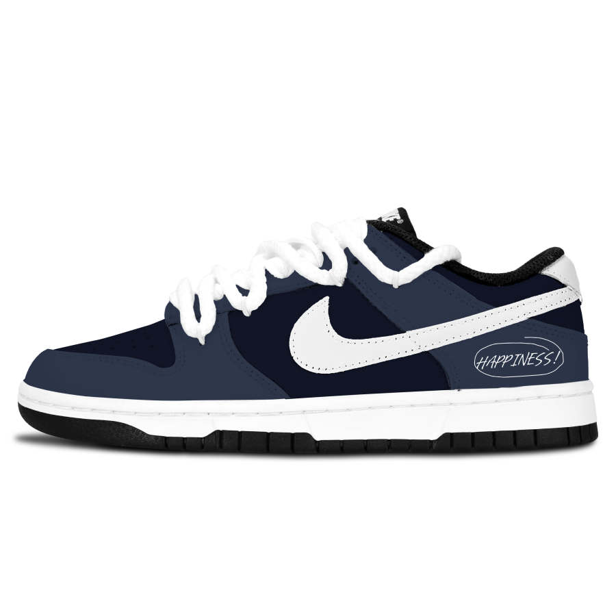 Nike Nike Dunk Black White Panda, Navy Blue Lucky Heal Leather Low top Skateboard Shoes Unisex Dark Blue