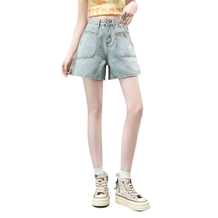 BALENO Denim Shorts Women's Moderate Wide Leg Pants