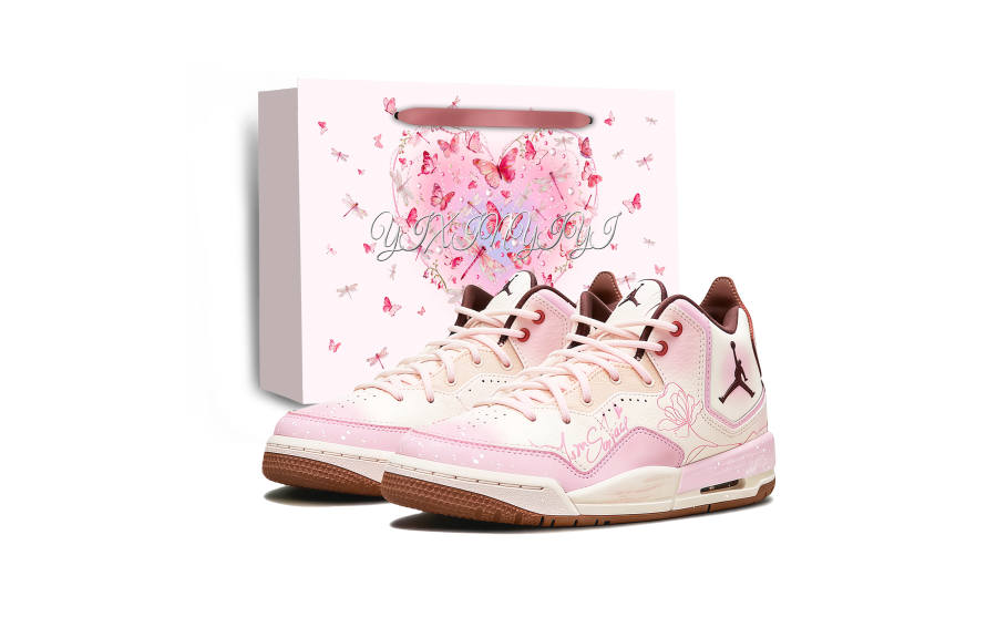 Jordan Jordan Courtside 23 Floral Dream Synthetic Leather Slip Resistant Cushioning Height Increasing Mid top