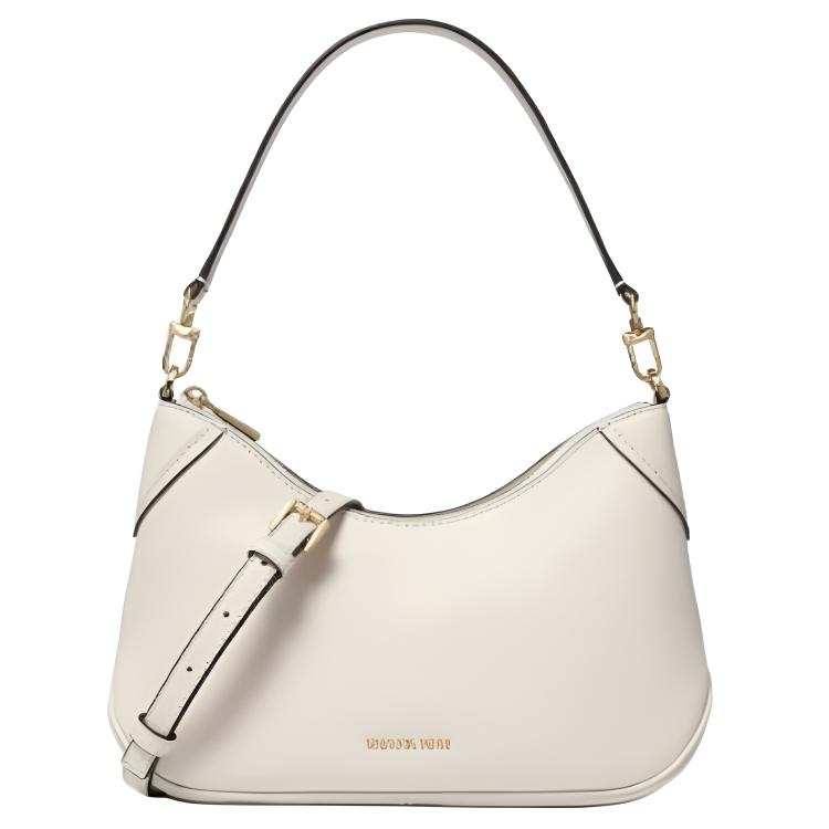 MICHAEL KORS Jet Set Cow Leather Shoulder Bag Medium Women's Milk White
