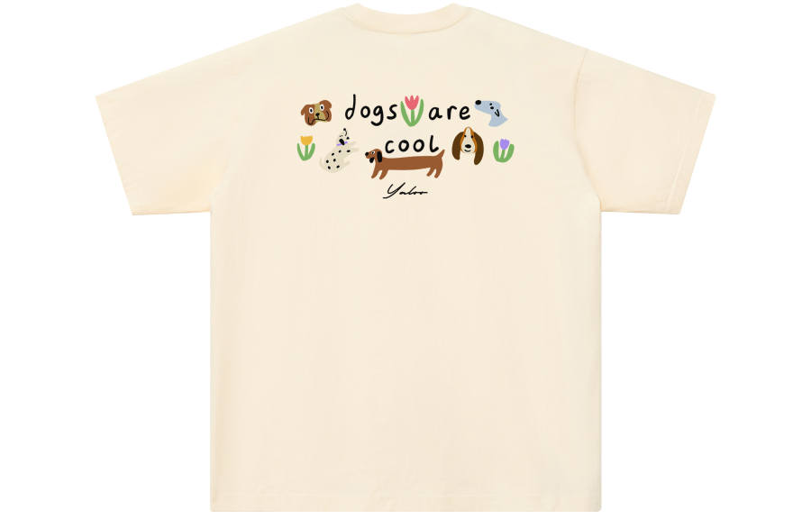YALU T Shirts Unisex Apricot Crew Neck Moderate Straight Fit