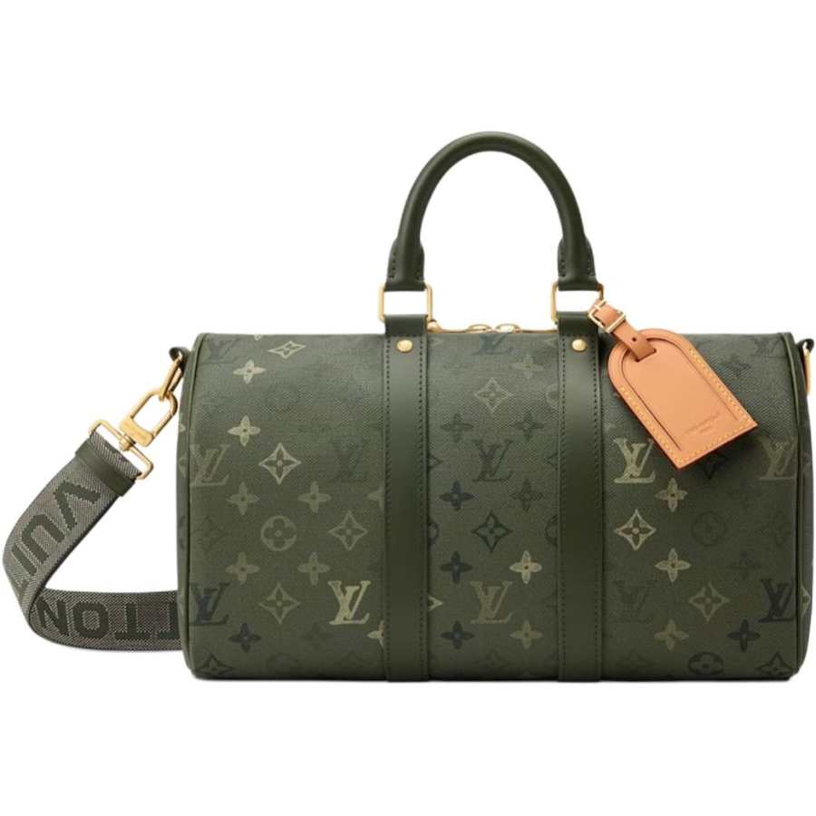 LOUIS VUITTON Keepall Monogram Surplus Coated Canvas Travel Bag Men's Khaki Green