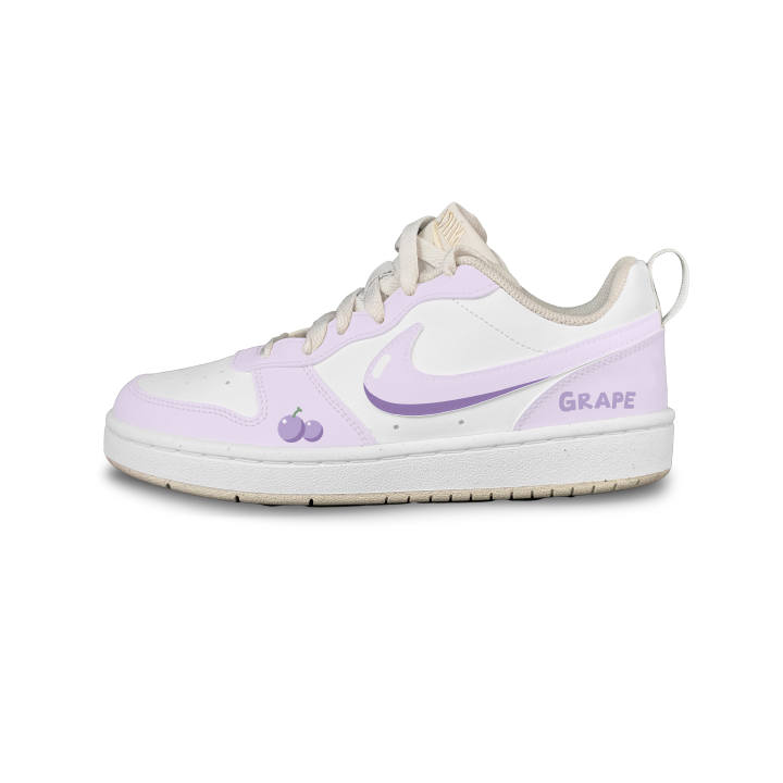 Nike Nike Court Cheeses Grape Synthetic Leather Cushioning Abrasion Resistant Support Low top Kids' Skateboarding Shoes