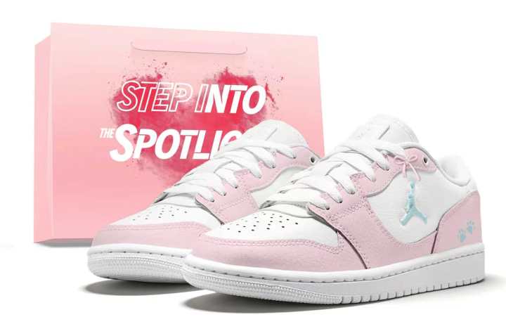 Jordan Jordan COURT CONNECT Pink Claw Milk Puff Genuine Leather Anti Kick Low top Kids' Skateboarding Shoes Pink White Unisex