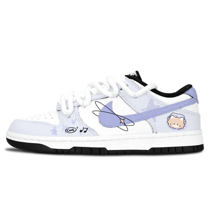 Nike Nike Dunk Black White, Star Cat Sweet Order Leather Low top Skateboard Shoes Unisex Purple