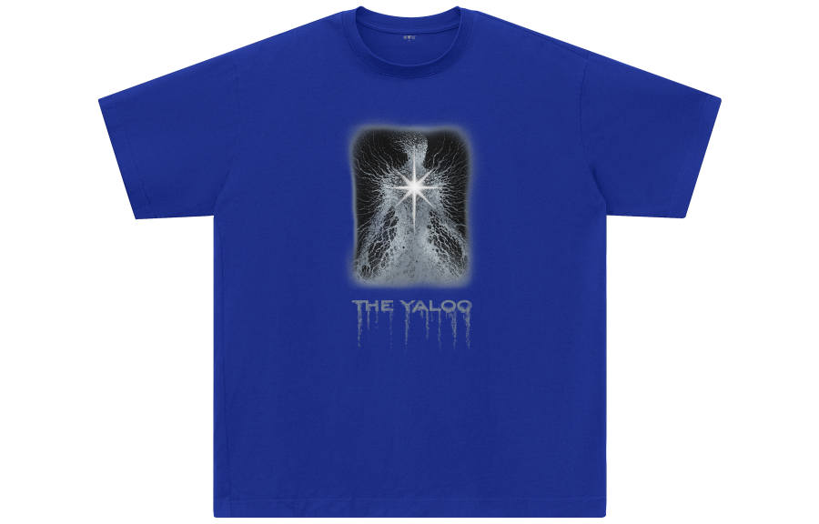 YALU T Shirts Unisex Klein Blue Crew Neck Moderate Straight Fit