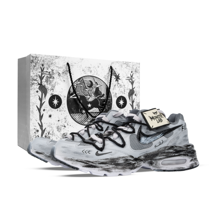 Nike Nike Air Max Fusion Low top Casual Running Shoes Unisex Black White Gray