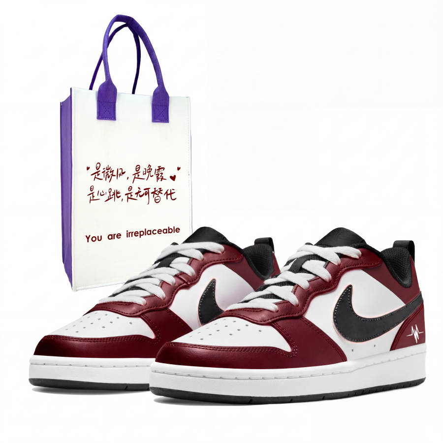 Nike Nike Court Borough Leather Abrasion Resistant Low top Kids' Skateboarding Shoes Teenagers