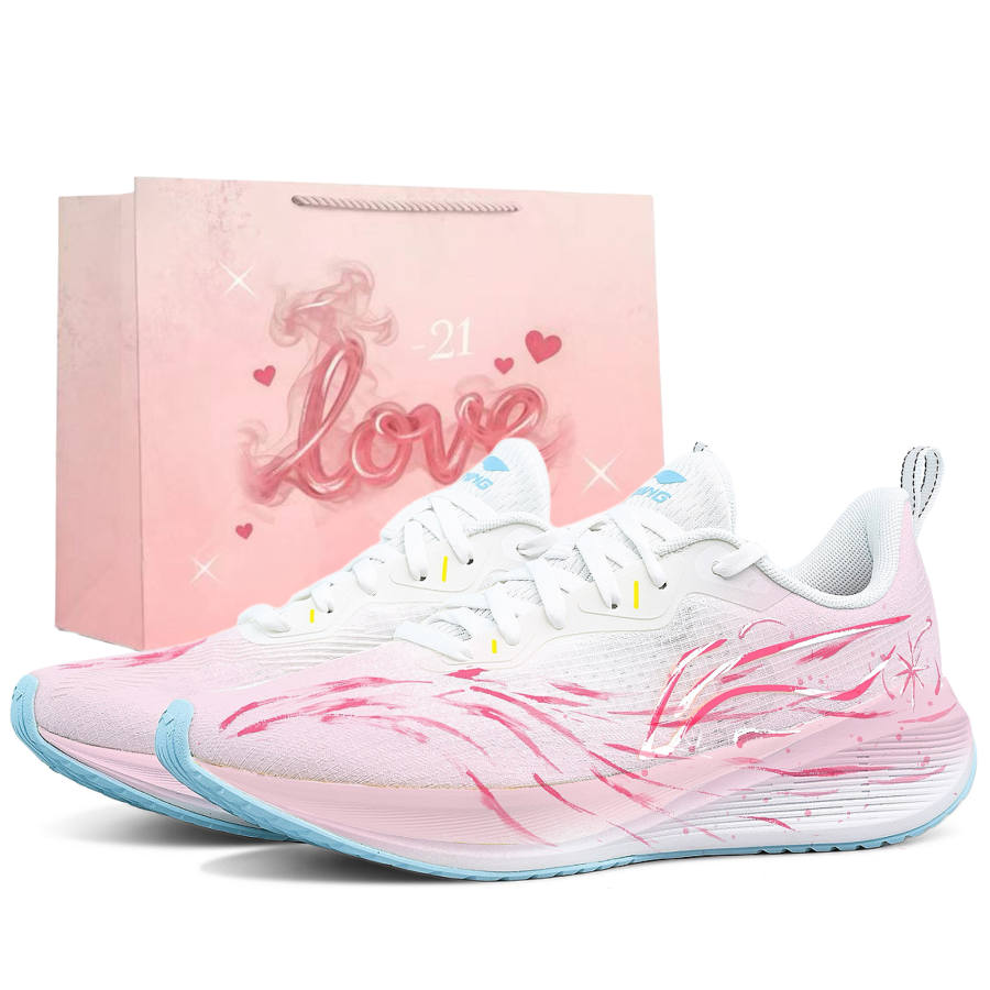 Li-Ning Li Ning Wuyue Cushioning Rebound Abrasion Resistant Slip Resistant Mid top Casual Running Shoes Men's Pink
