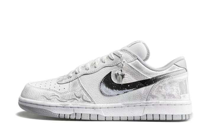 Nike Nike Big Slip Resistant, Abrasion Resistant, Height Increasing Low top Skateboard Shoes Men's White Gray