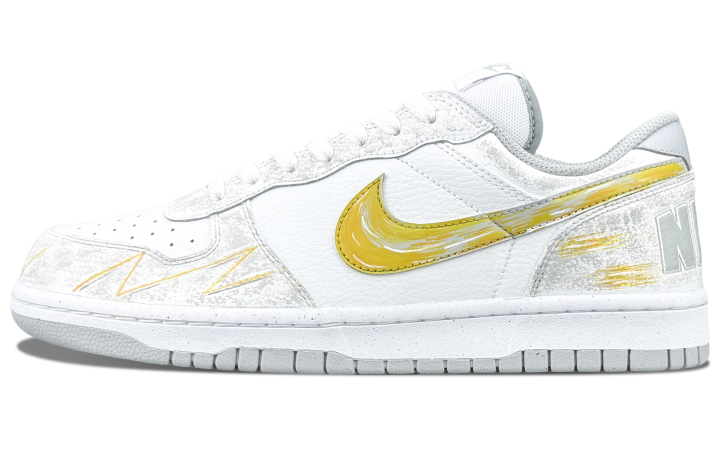 Nike Nike Big Slip Resistant Cushioning Low top Skateboard Shoes Men's Gray Gold