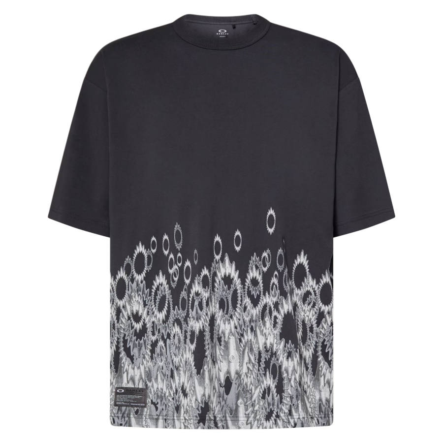 Oakley T Shirts Men's Black Printing Crew Neck Moderate Straight Fit