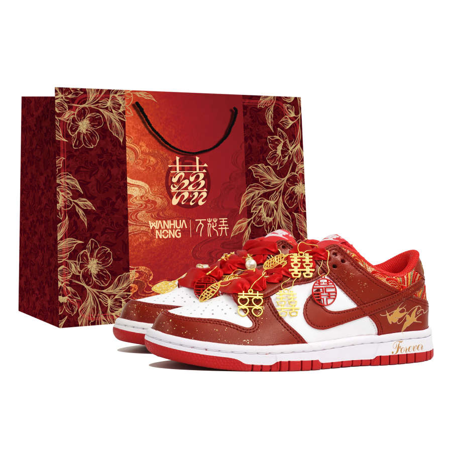Nike Nike Dunk My Heart, Your Heart, Shopping Bag, Leather, Wedding Shoes, Celebration, Metal Charm Abrasion Resistant