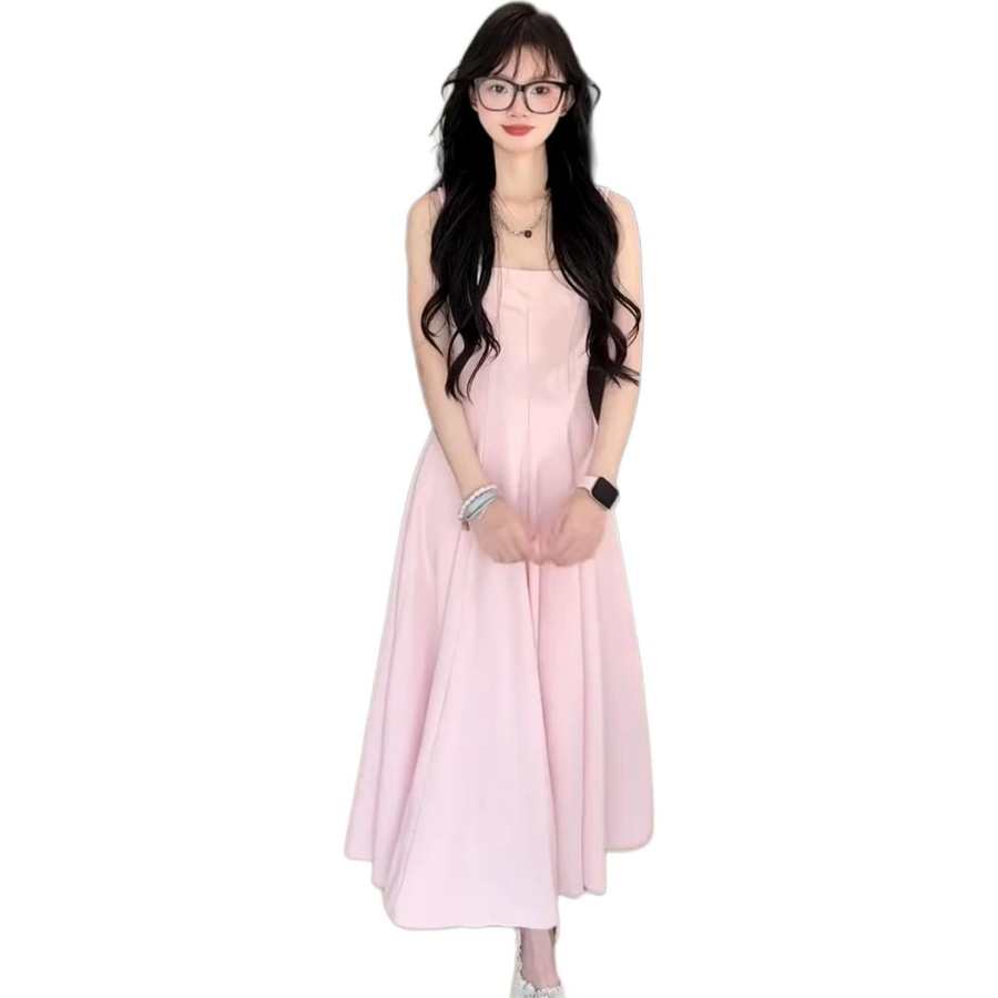 JBBCN Slip Dresses Women's Pink Square Collar Moderate Long