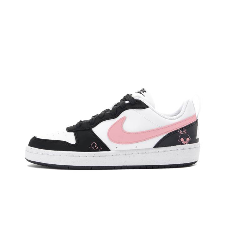 Nike Nike Court Borough 2 Peach Rabbit Shadow Abrasion Resistant Slip Resistant Low top Skateboard Shoes Unisex Black Pink