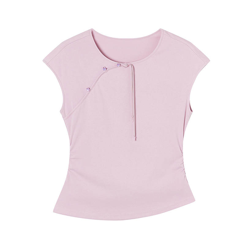 XIANGYING T Shirts Women's Pink Purple Crew Neck Moderate