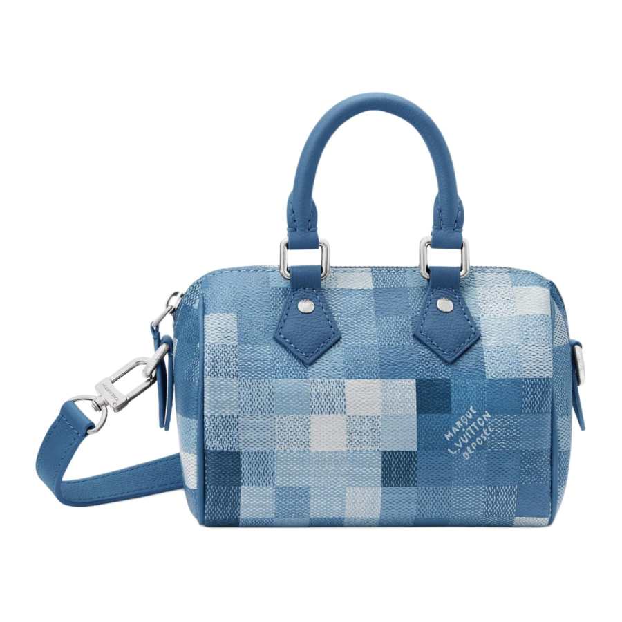LOUIS VUITTON Speedy Damoflage Coated Canvas Shoulder Bag, Crossbody Bag, Handbag 18 Men's Indigo