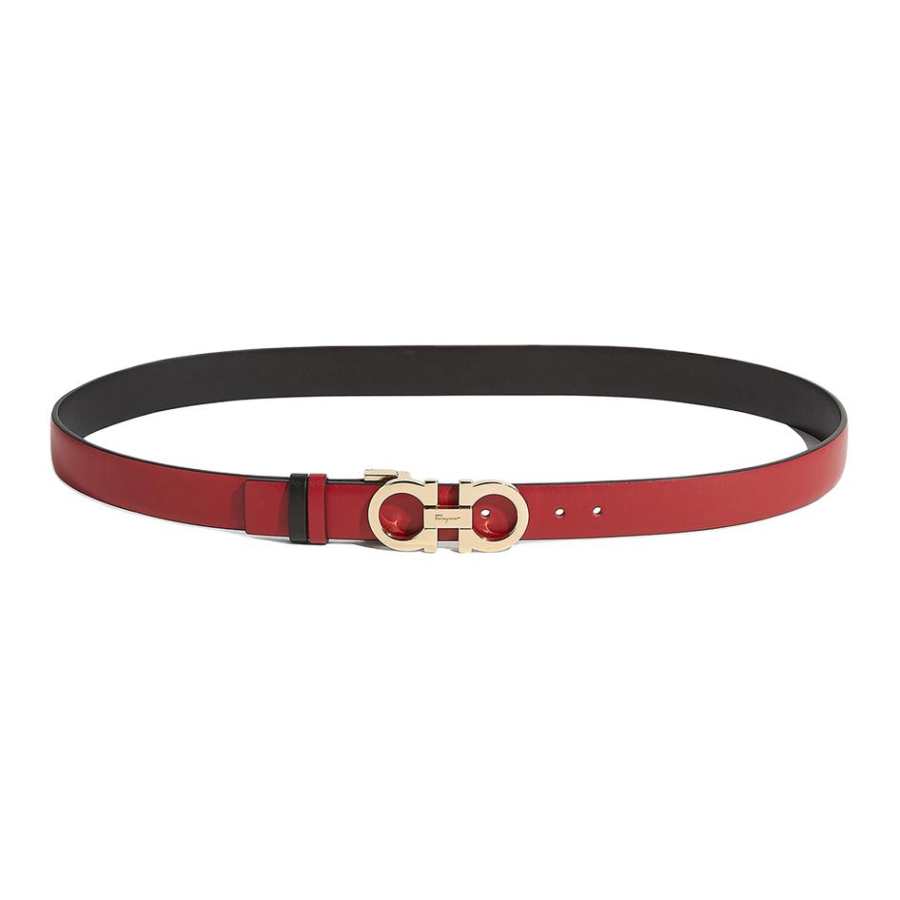Ferragamo FERRAGAMO Cow Leather Belts Women's Red Width 2.5cm