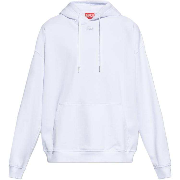 DIESEL Sweatshirts Men's White Hooded Non Detachable Moderate