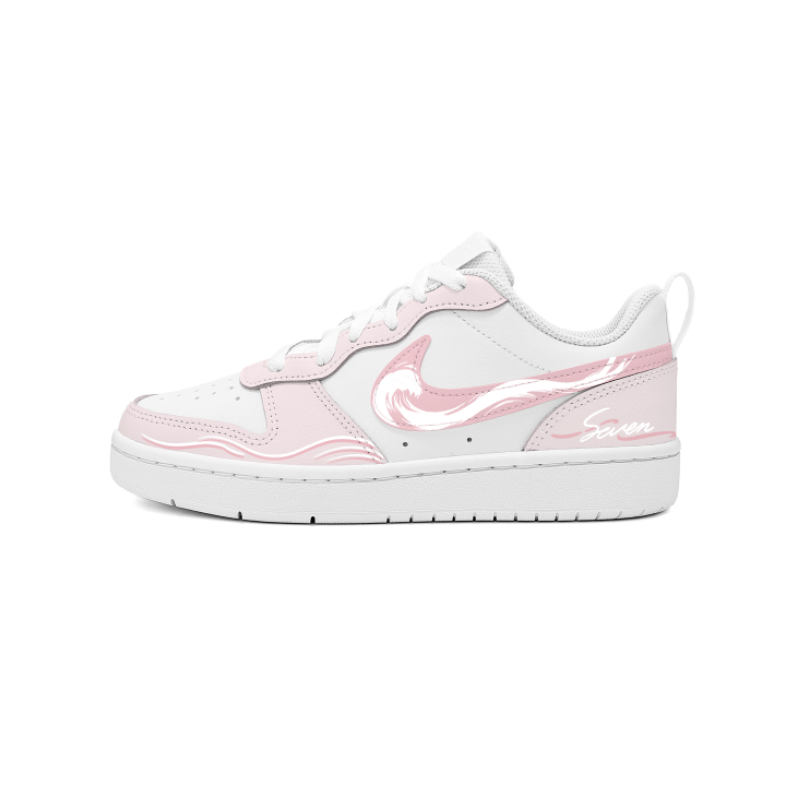 Nike Nike Court Borough Sakura Romantic Dance Leather Abrasion Resistant Low top Kids' Skateboarding Shoes Light Pink Unisex