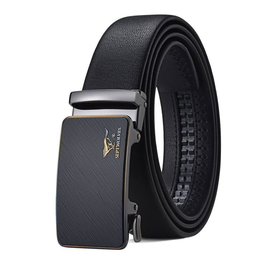SEPTWOLVES SEPTWOLVES Split Cow Leather Zinc Alloy Automatic Buckle Belt Men's 3.5cm