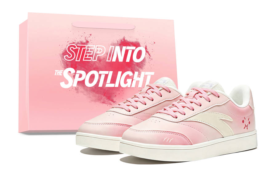 Anta Active Lost Pink Bunny Fabric Abrasion Resistant Lightweight Slip Resistant Low top Skateboard Shoes Women's