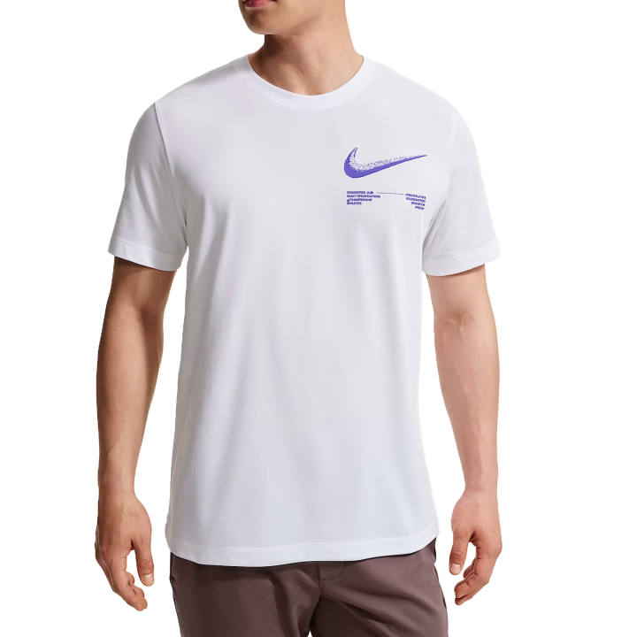 Nike Nike T Shirts Men's White/Persian Purple Crew Neck