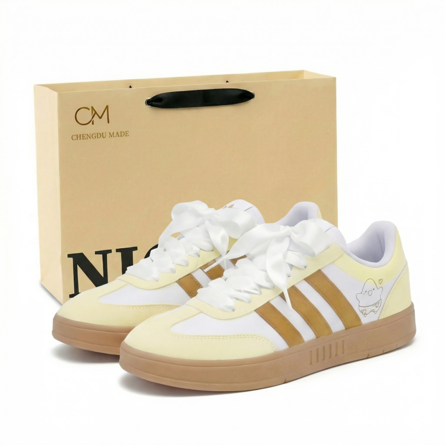 Adidas Adidas Gradas Butter Chick Slip Resistant Low top Skateboard Shoes Unisex Yellow