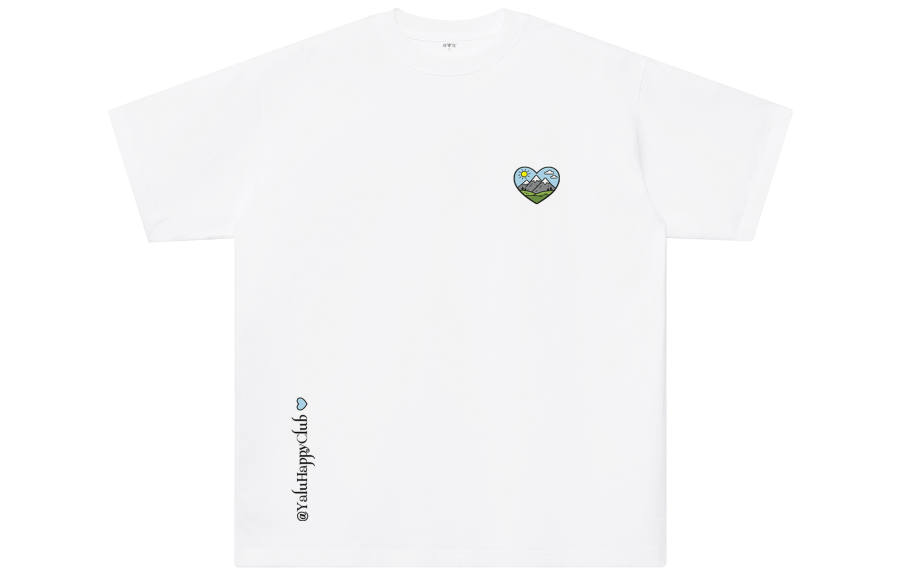 YALU T Shirts Unisex White Crew Neck Moderate Straight Fit