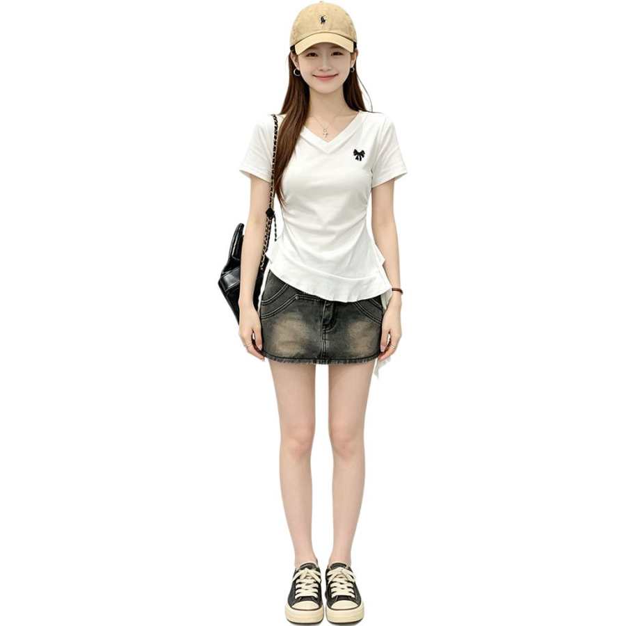 JBBCN T Shirts Women's V Neck
