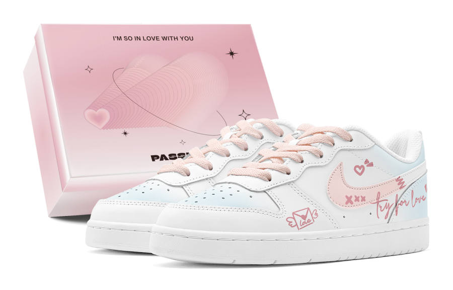 Nike Nike Court Borough Couple's, Romantic Gift, Sweet Dream Love Letter, Soft, Sweet Style, Cute GS Low top