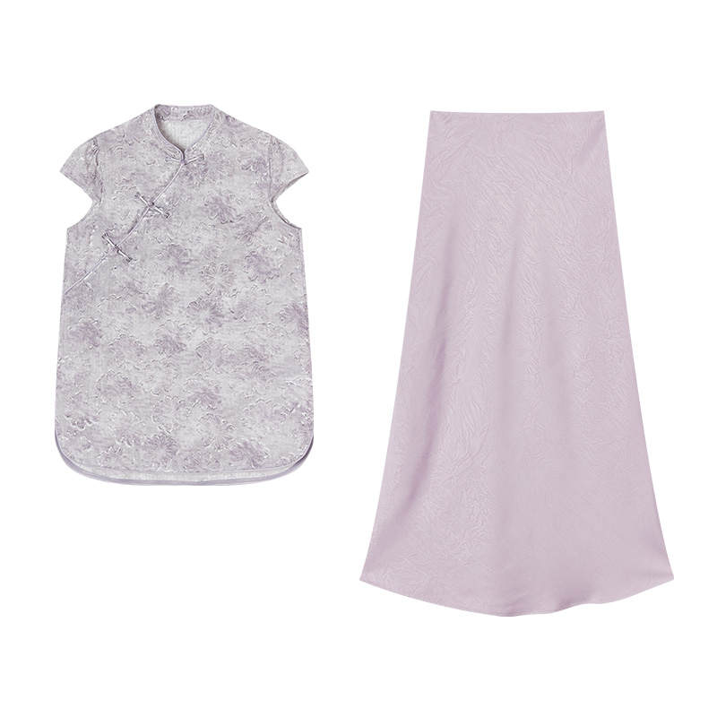 XIANGYING Casual Suits Women's Lilac Stand Collar Moderate