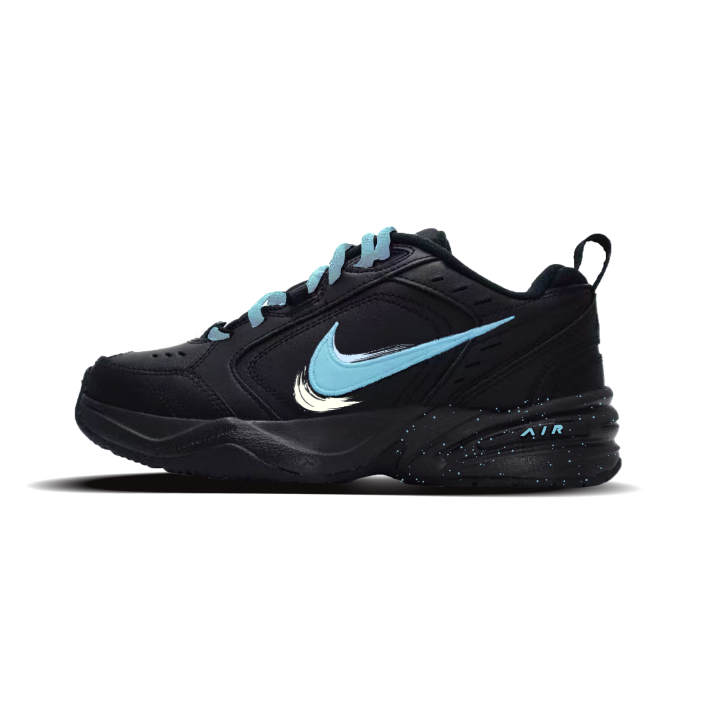 Nike Nike Air Monarch 4 Ice Trail Synthetic Leather Slip Resistant Low top Chunky Sneakers Unisex Black