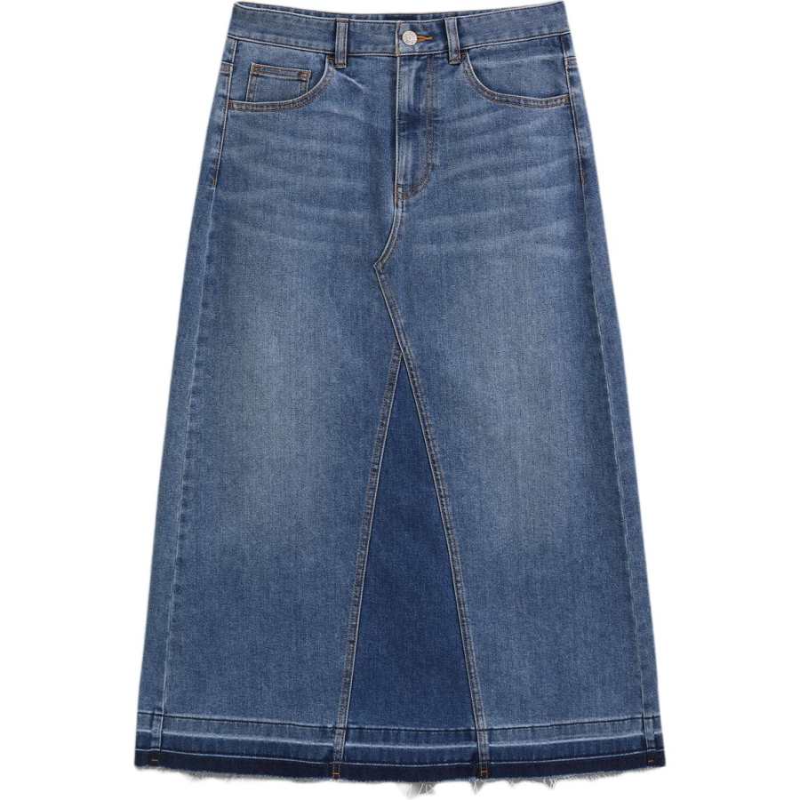 GAP Denim Long Skirts Women's Blue Washed Moderate Midi Skirt A Line Skirt