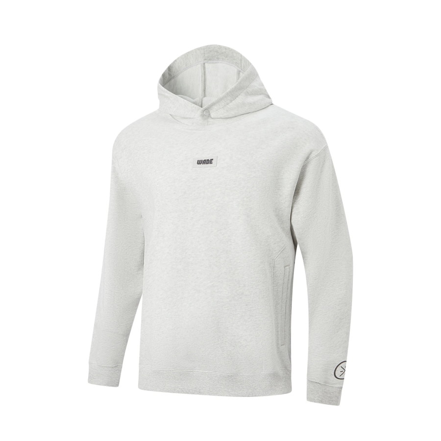 Li-Ning Li Ning Sweatshirts Men's Heather Gray Deep Antarctic Gray Hooded Moderate Regular