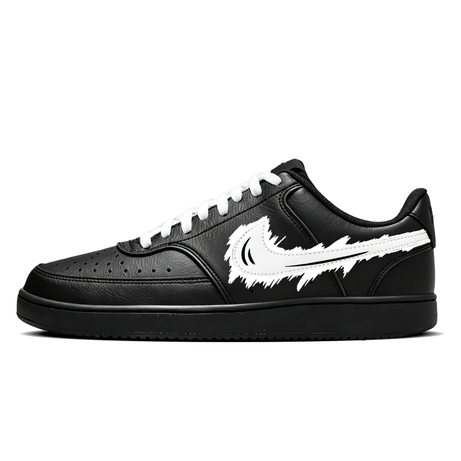 Nike Nike Court Vision Low Tooth Sharpness Synthetic Leather Abrasion Resistant Low top Skateboard Shoes Unisex Black