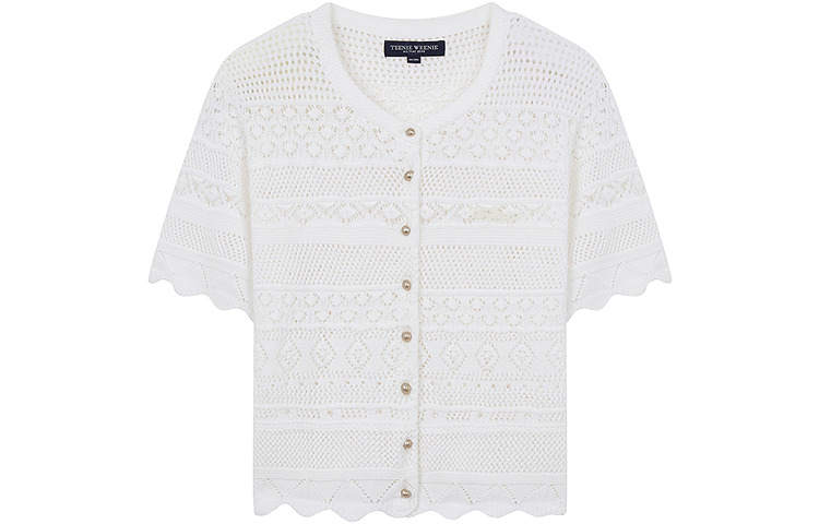 Teenie Weenie Knitwear Women's Crew Neck Moderate Cardigan