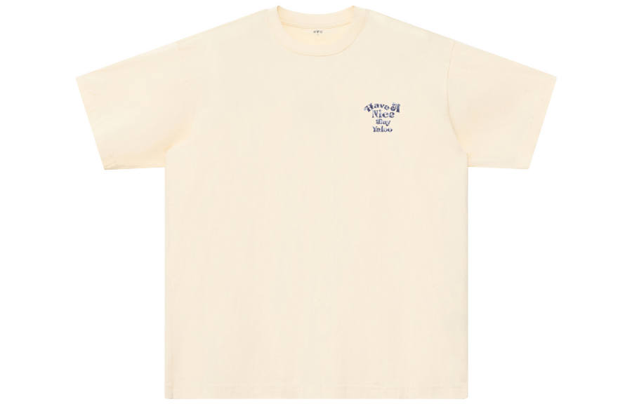 YALU T Shirts Unisex Apricot Crew Neck Moderate Straight Fit