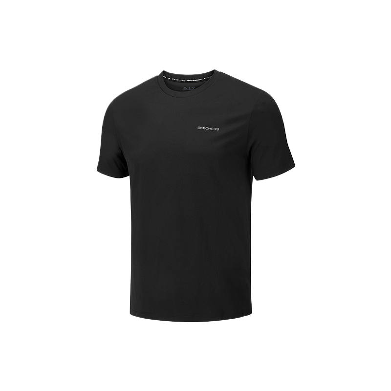 Skechers T Shirts Men's Carbon Black/0018 Crew Neck Moderate Straight Fit