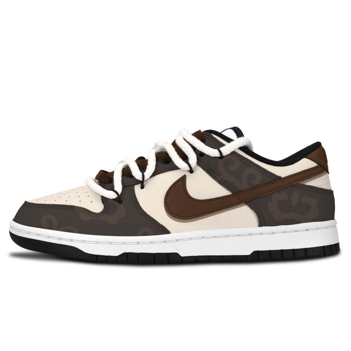 Nike Nike Dunk Black White, Brown Rhythm Auspicious Clouds Leather Low top Skateboard Shoes Unisex Brown
