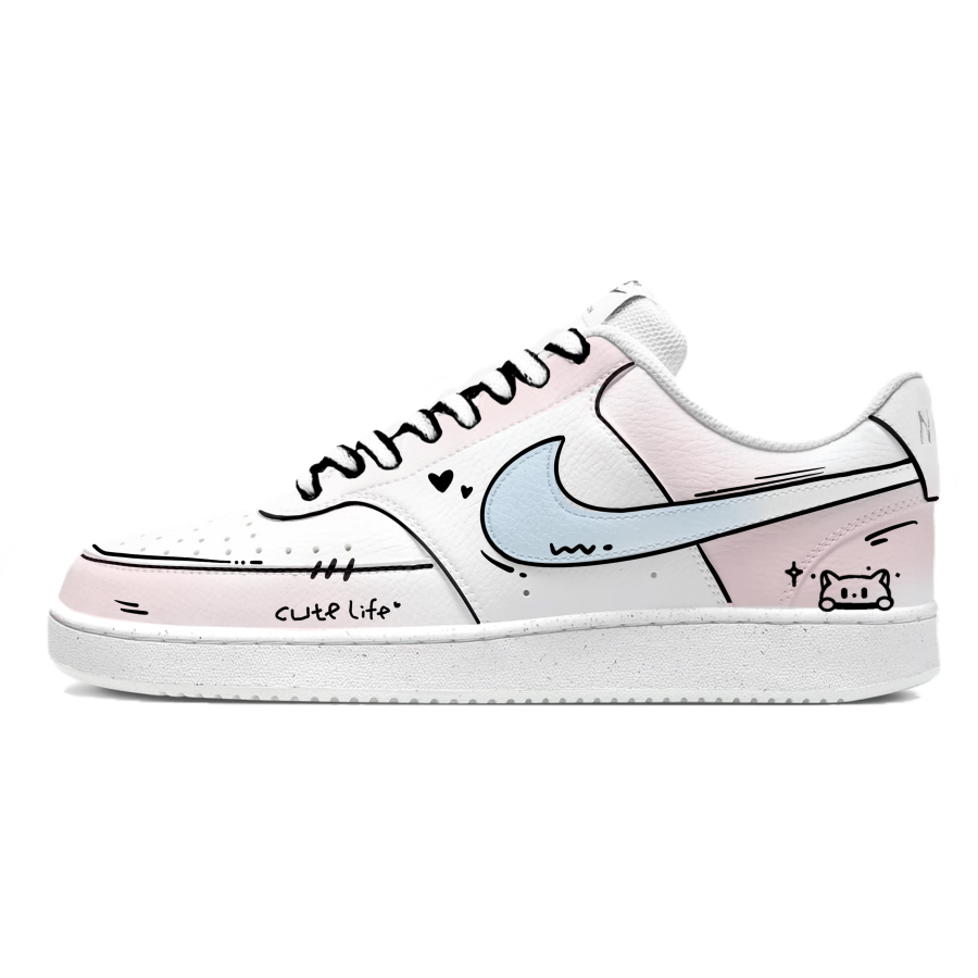 Nike Nike Court Vision 1 Skateboard Shoes Unisex Low Top Pink/White