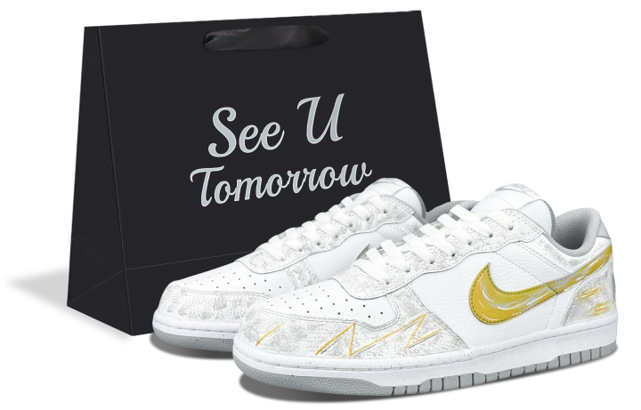Nike Nike Big Slip Resistant Cushioning Low top Skateboard Shoes Men's Gray Gold