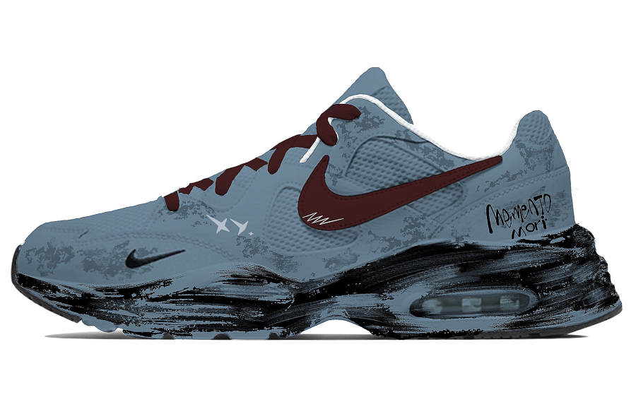 Nike Nike Air Max Fusion Synthetic Leather Abrasion Resistant Low top Casual City Commuting Running Shoes Men's Red Blue