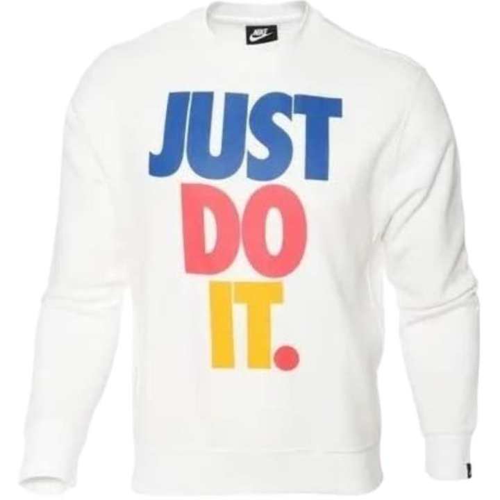 Nike Nike Sweatshirts Men's White Crew Neck Moderate Straight Fit