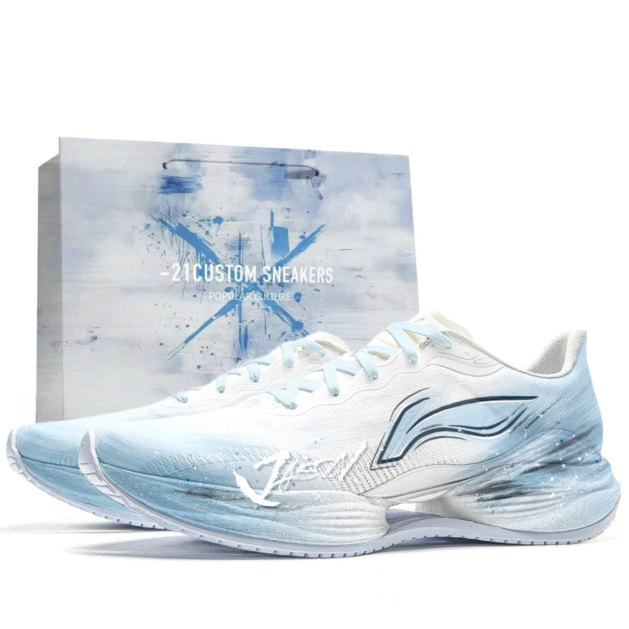 Li-Ning Li Ning Super Light 22 Mid top Casual Running Shoes Men's Blue White
