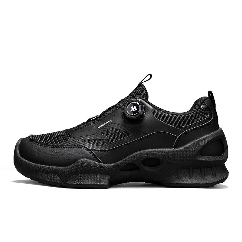 WARRIOR Abrasion Resistant Breathable Moisture Wicking Coverage Quick Dry Lightweight Low top Hiking Shoes Men's Black