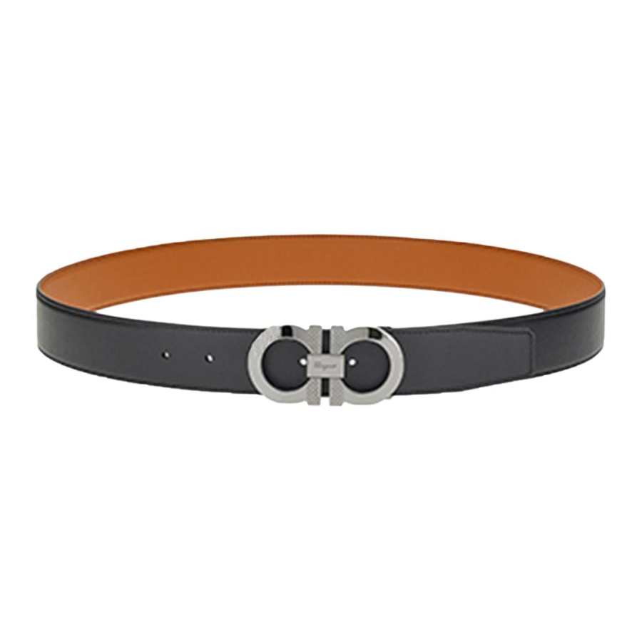 Ferragamo Ferragamo Reversible And Adjustable Gancini Belt Ruthenium