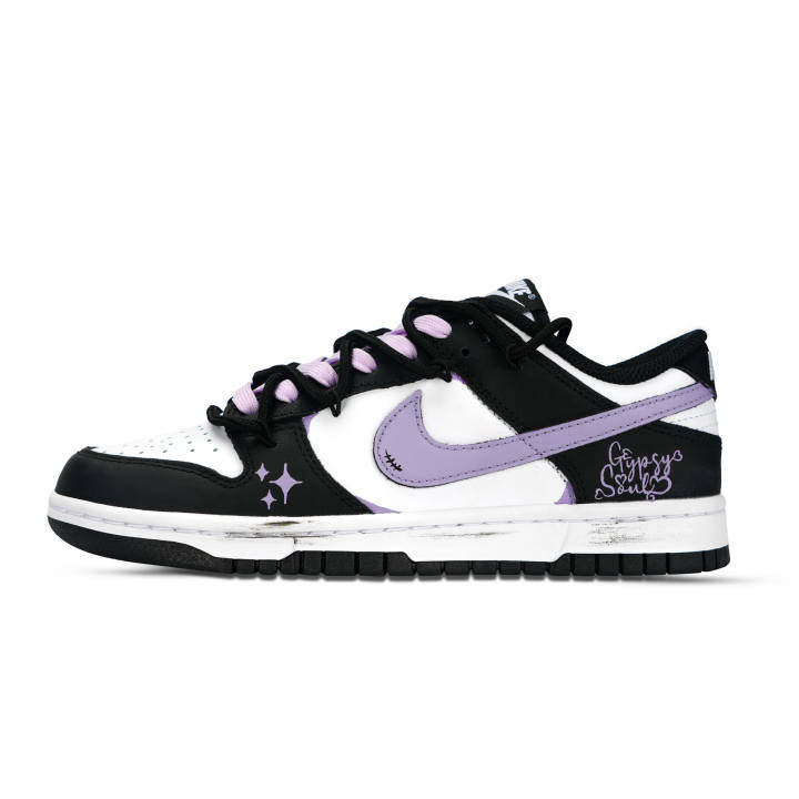 Nike Nike Dunk Black White, Star Rhythm Purple Soul Leather Low top Skateboard Shoes Unisex Purple
